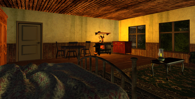 Interior view of 101 Dreary Lane. A flat above the general store.