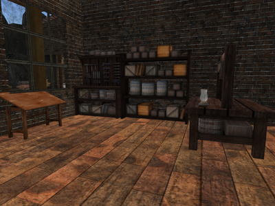 Wood shop interior view