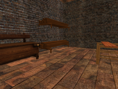 Wood shop interior view